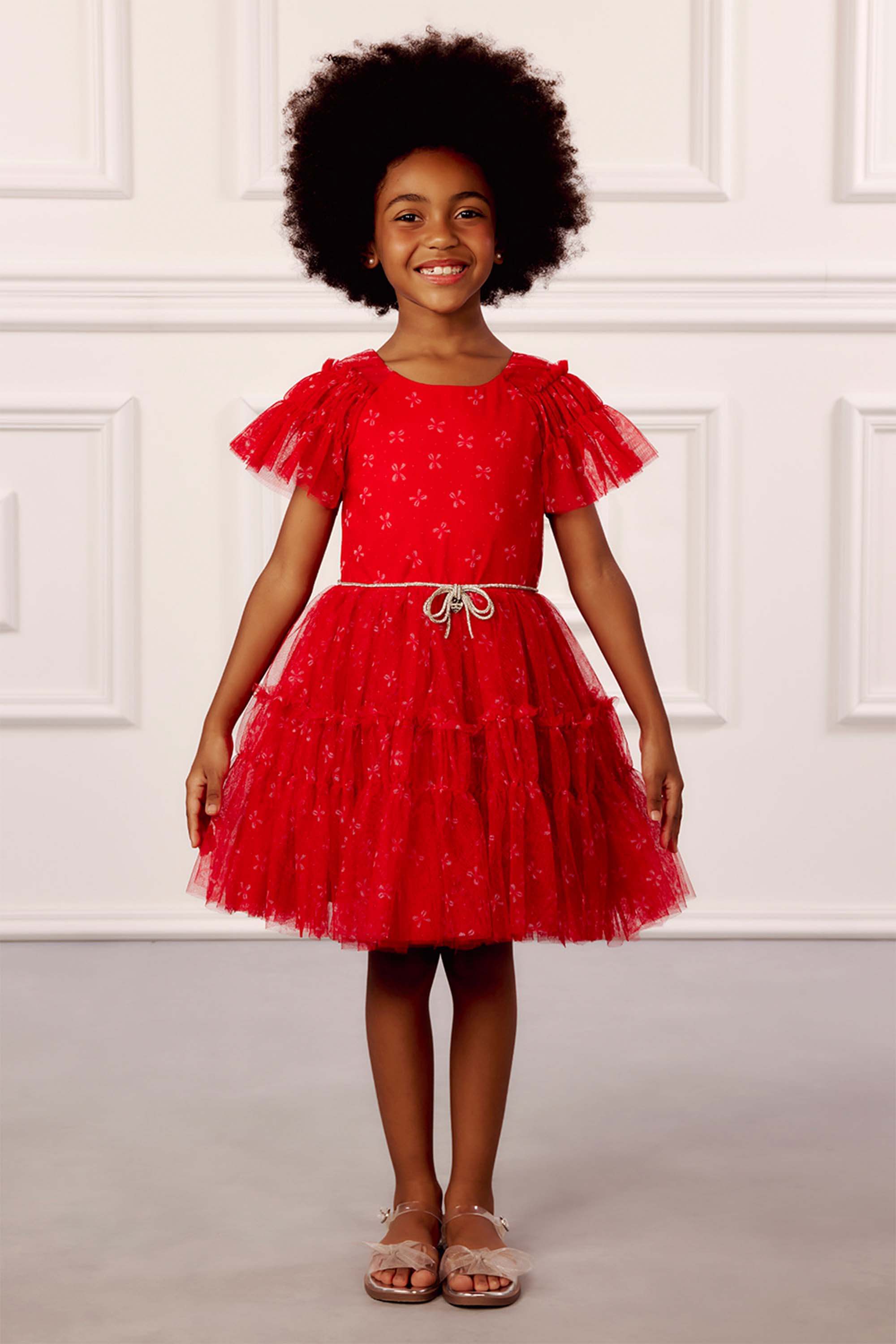 Infantil Feminino Vestido Vermelho Infantil Petit Cherie Vestido