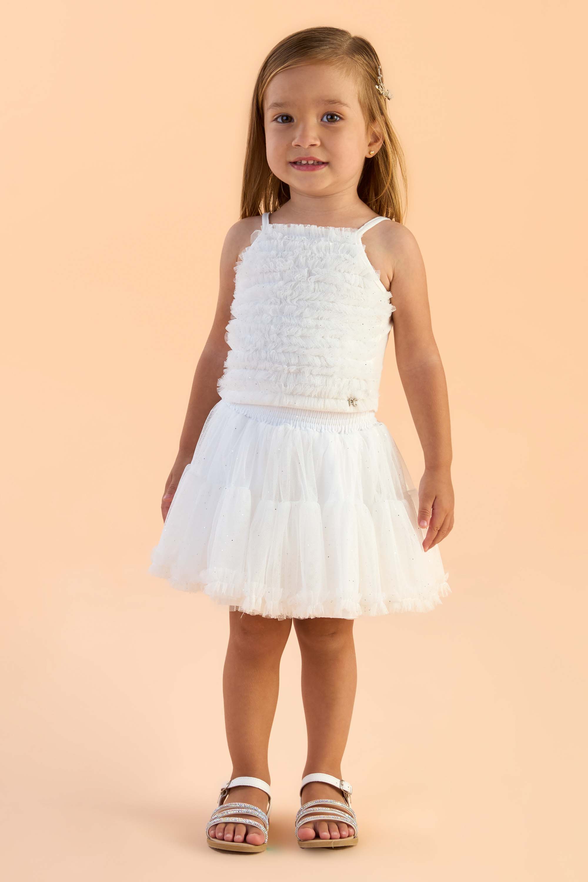 Saia Longa Branca Saia Branca Rodada Infantil Saia Rodada Branca