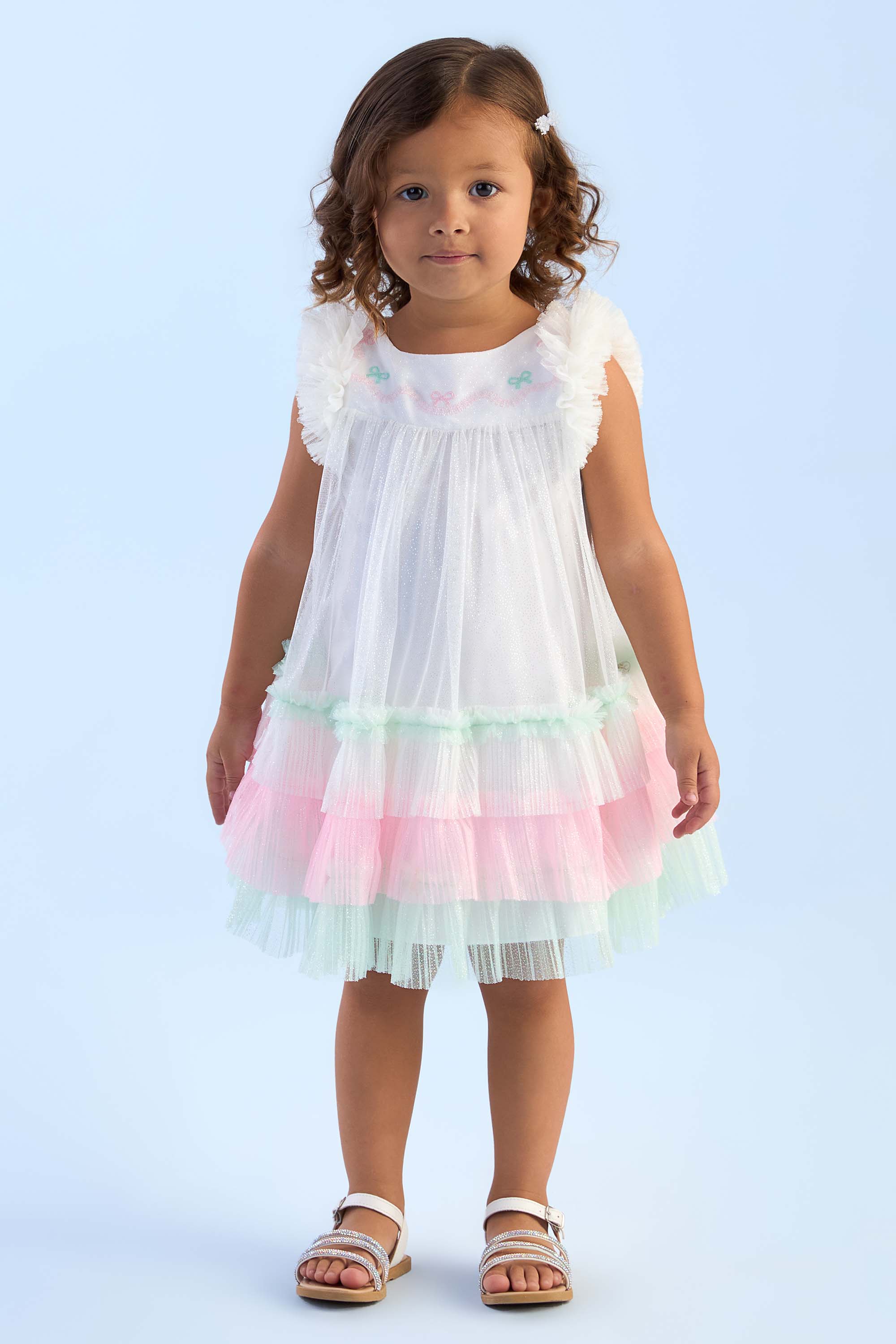 Vestido Petit Cherie Vestido Branco Para Menina Petit Cherie