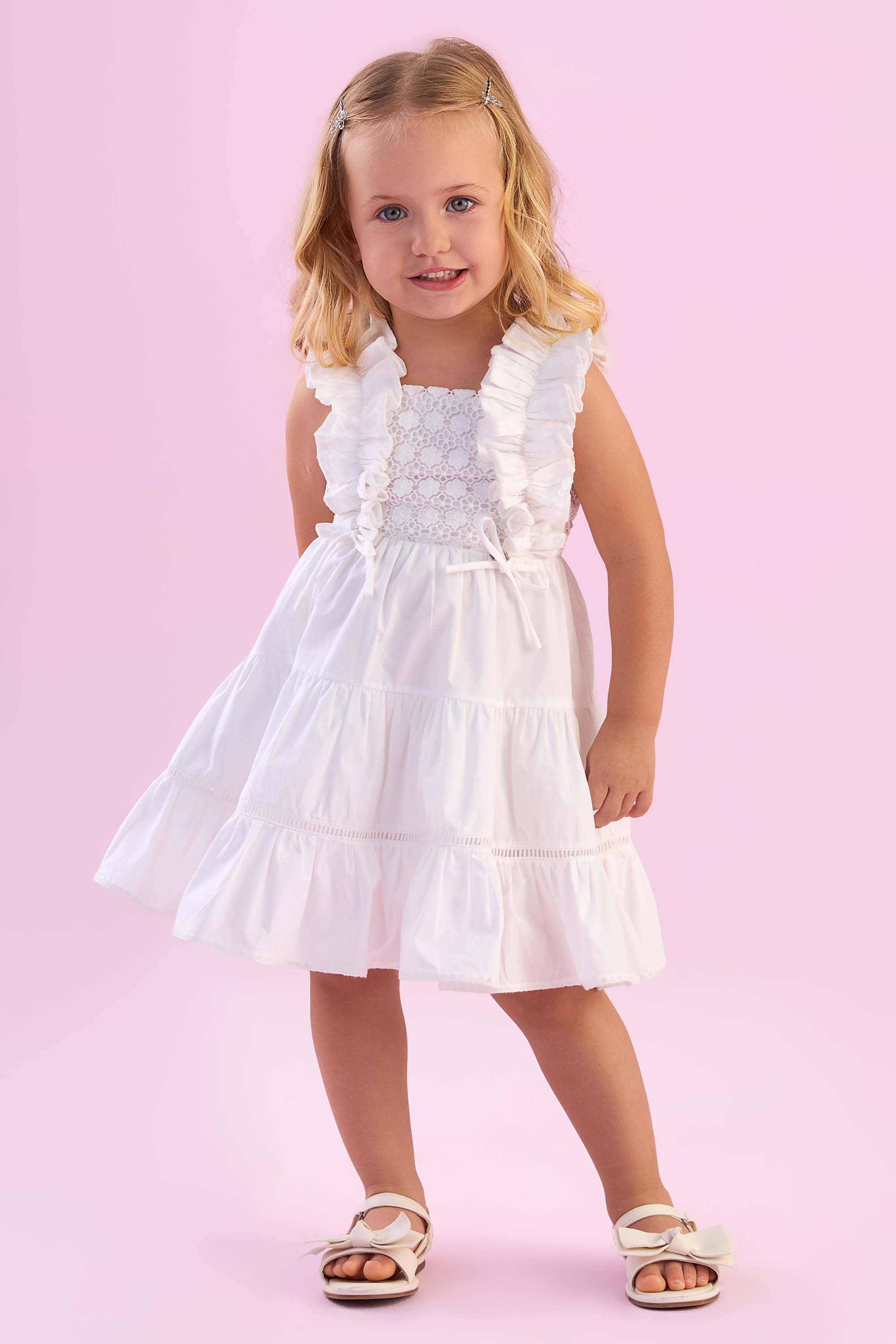 Renda Guipir Vestido De Renda Branco Infantil Vestido Renda Branco