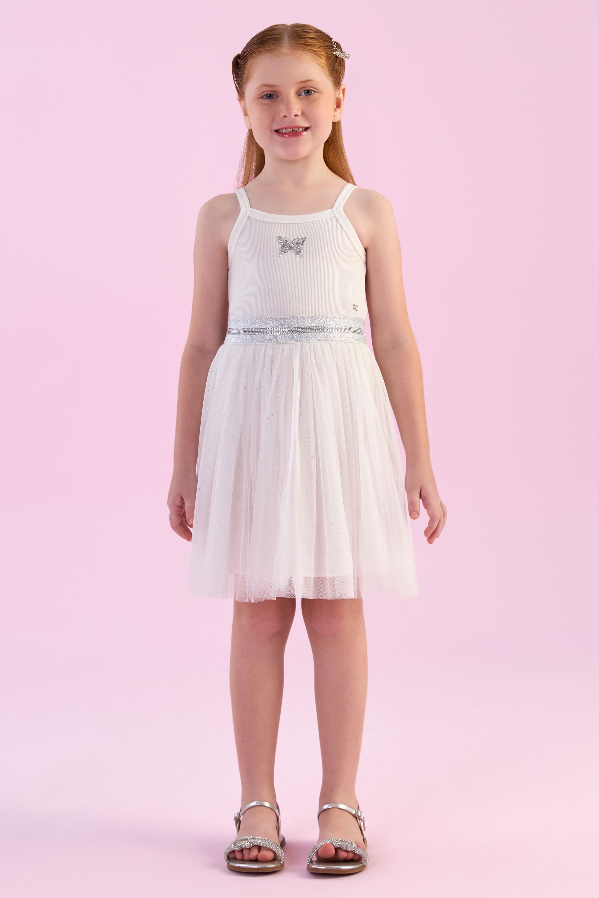Borboletas Petit Cherie Vestido Branco Vestido Infantil Branco