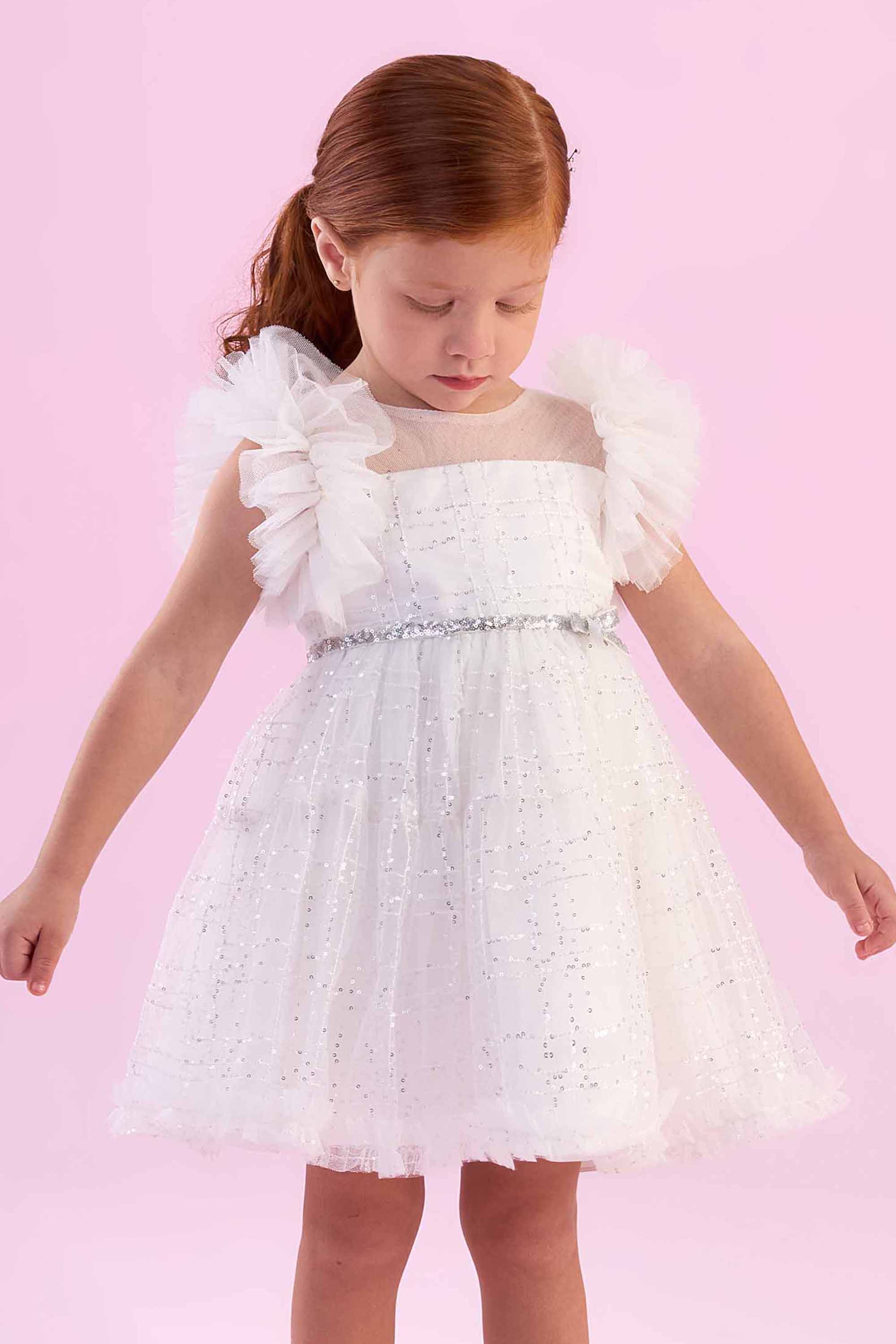 Vestido Branco Tule Infantil Vestido Branco Marca Petit Cherie