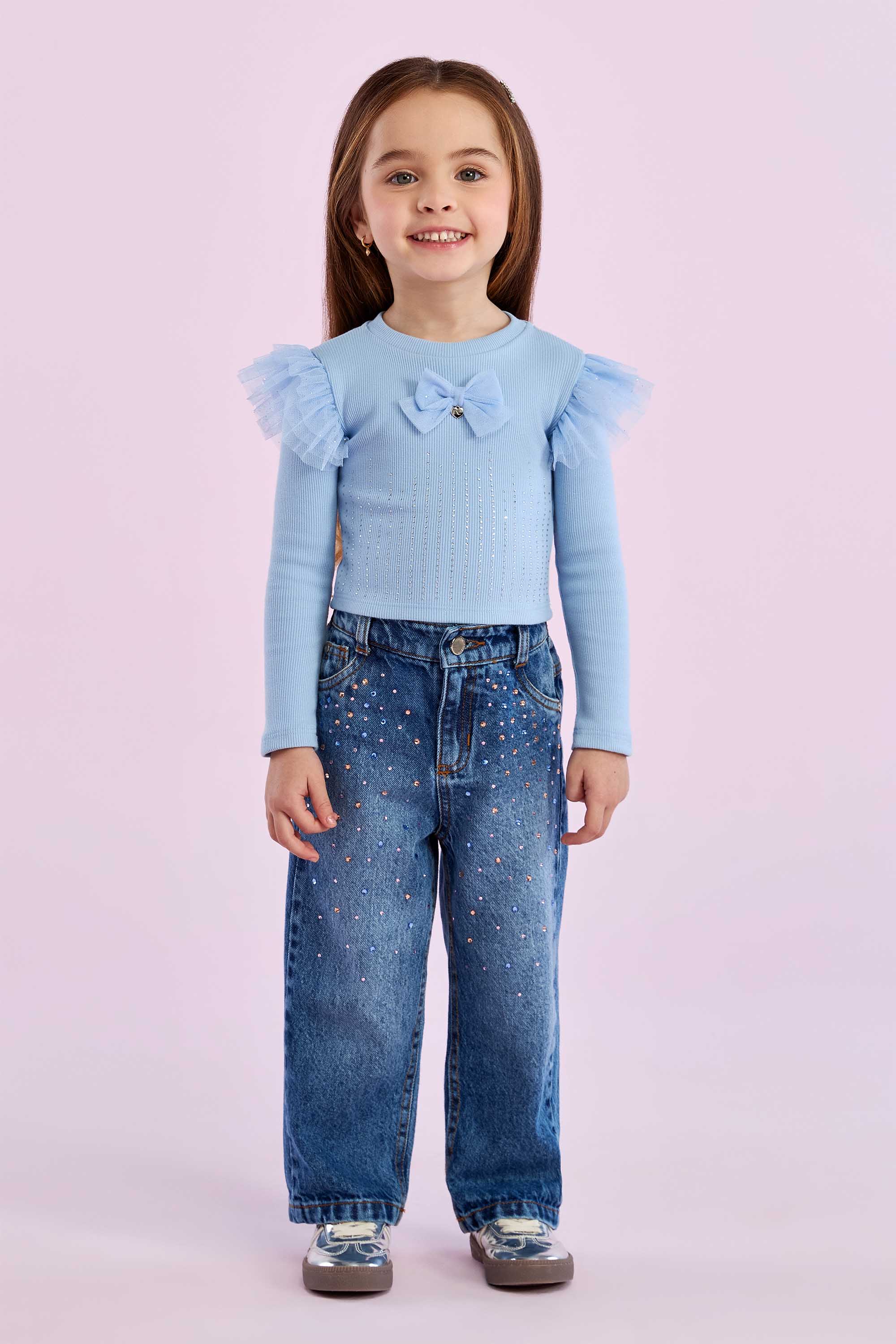 BLUSA MANGA LONGA COM TULE