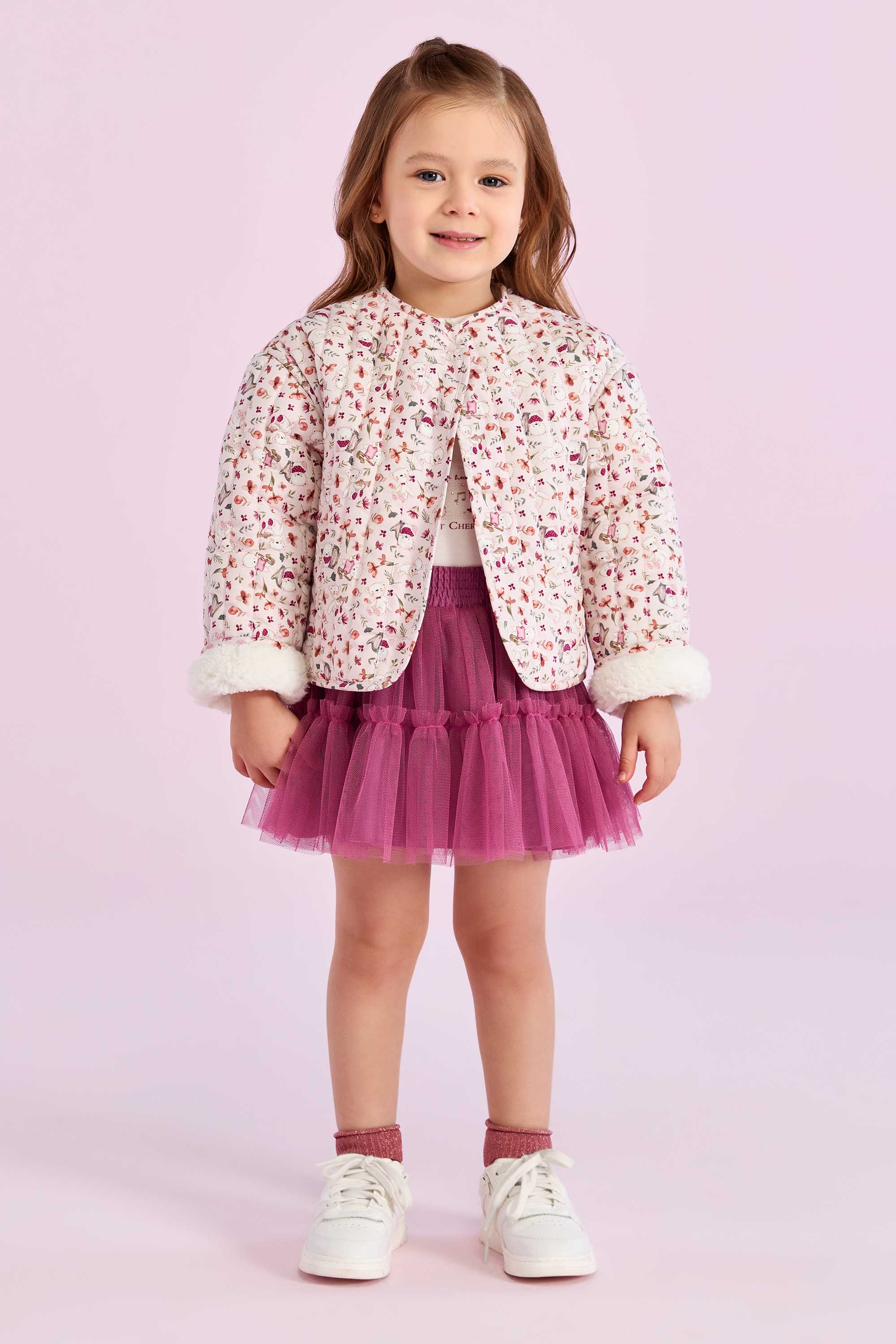 Casaco Infantil Petit Cherie Acolchoado com Forro Peluciado