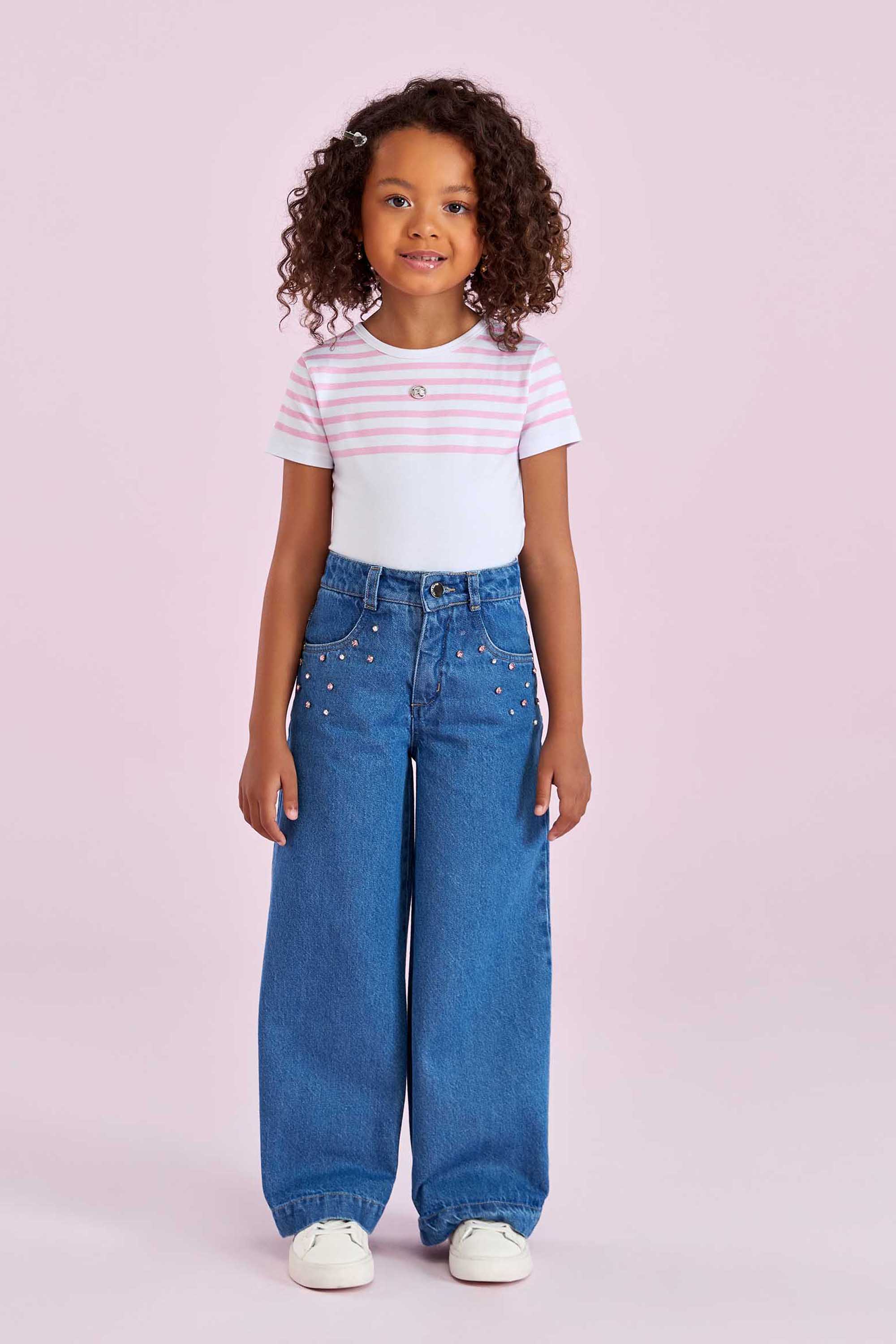 Calça Jeans Conjunto Jeans Para NiÃ±as Calça Jeans Infantil Gijo