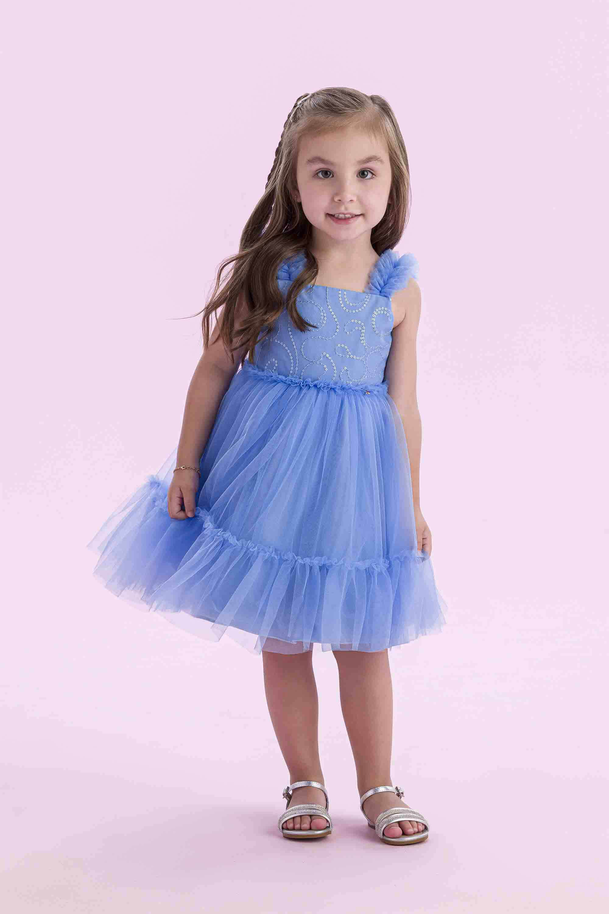 Vestido Infantil Petit Cherie de Tule com Brilho